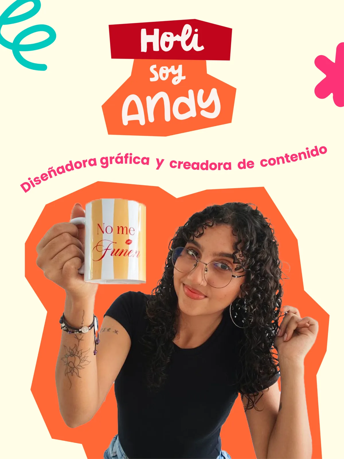 Poster: “Hi, I am Andy. Graphic designer and content creator”